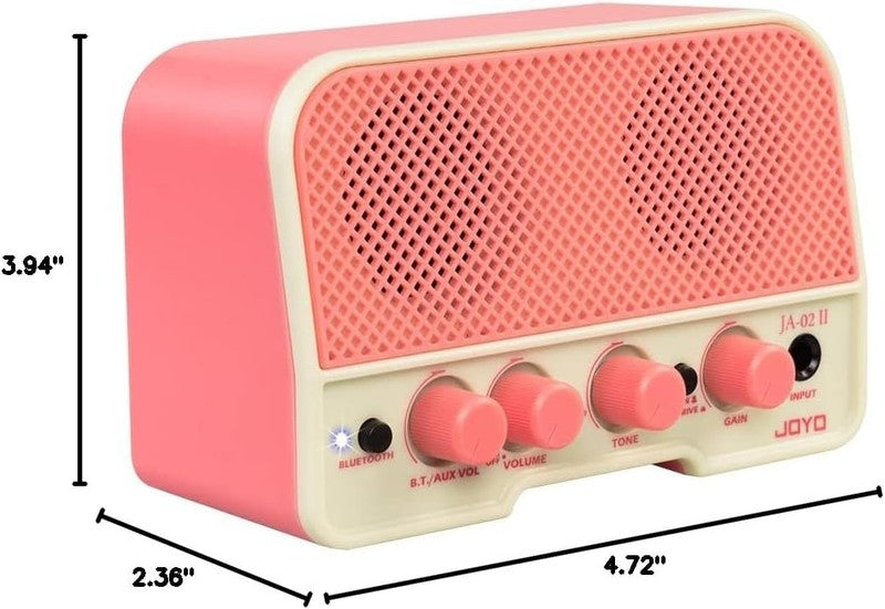JA-02 II Mini Guitar Amp, 5W Bluetooth Rechargeable Practice Amplifier (Pink)9