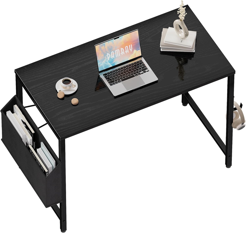 Compact 32" Home Office Desk with Storage Bag & Headphone Hook for Small Spaces7
