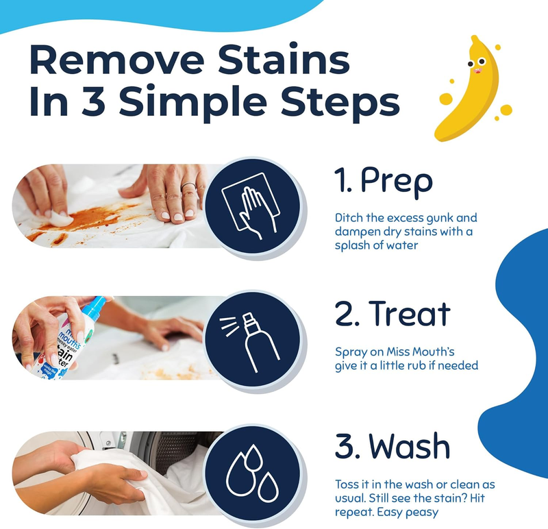Messy Eater Stain Treater Spray 4oz 2 Pack Baby Food Grease Remover6