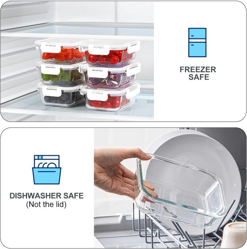 10 Pack 22oz Glass Meal Prep Containers Airtight BPA Free White2