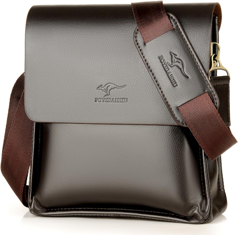 Mens Leather Crossbody Messenger Bag Travel Work Business Shoulder Purse9