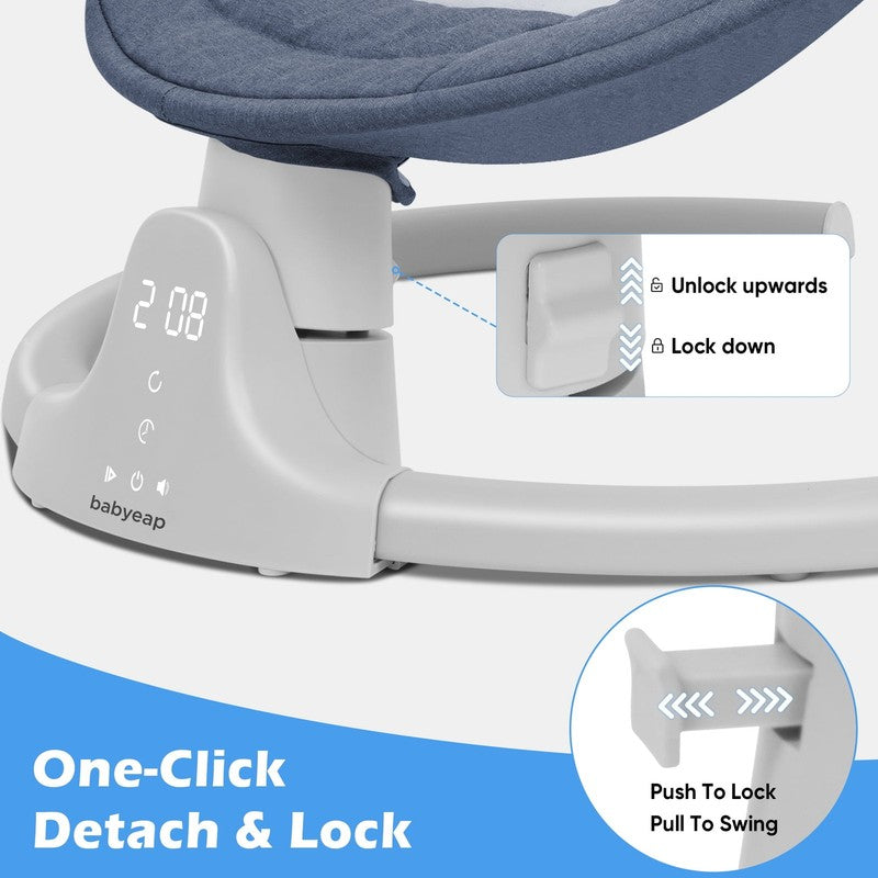 Baby Swing for Infants Motorized Swing w/ Music Speaker Remote Control Blue4
