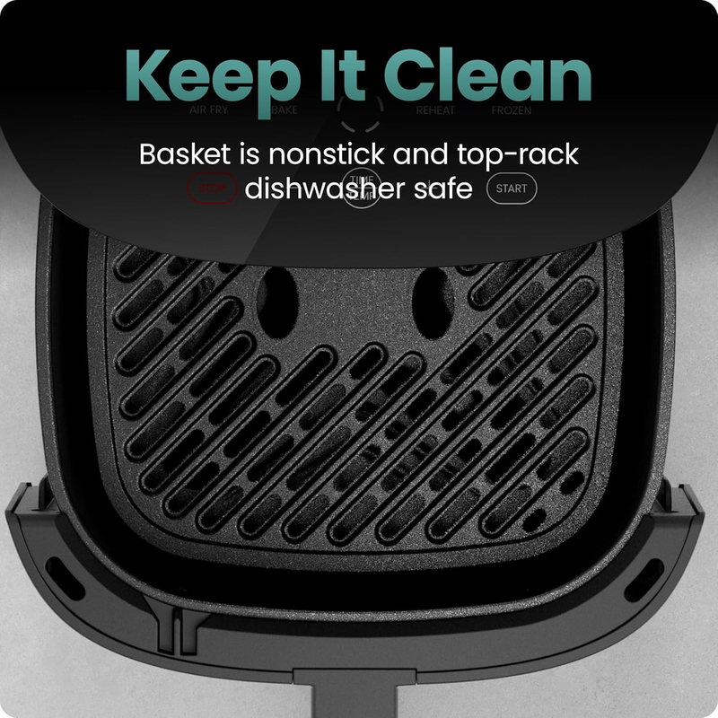 Turbox 4-in-1 Air Fryer, 5Qt, Air Fry/Bake/Reheat/Frozen, Digital Touch, Gray5