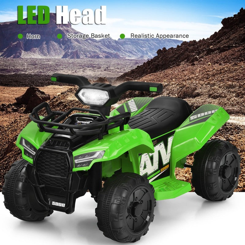 6V Kids ATV Quad Electric Ride on Car Toy Toddler with LED Light MP3 Green3