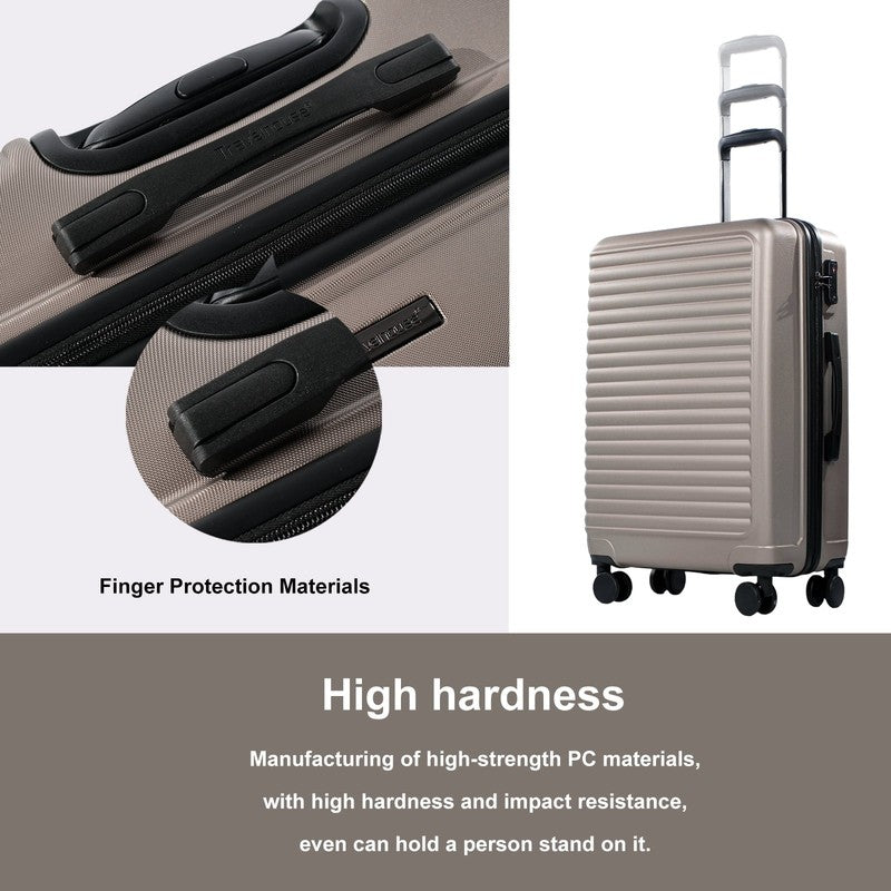 3 Piece Hardside Luggage Set Hardshell Lightweight Suitcase with TSA Lock Spinne7