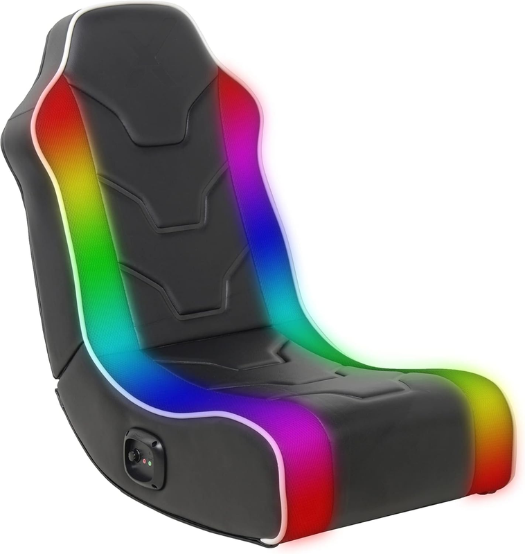 Gaming Rocker Chair w/ Speakers, Foldable Floor Seat for Kids & Teens0