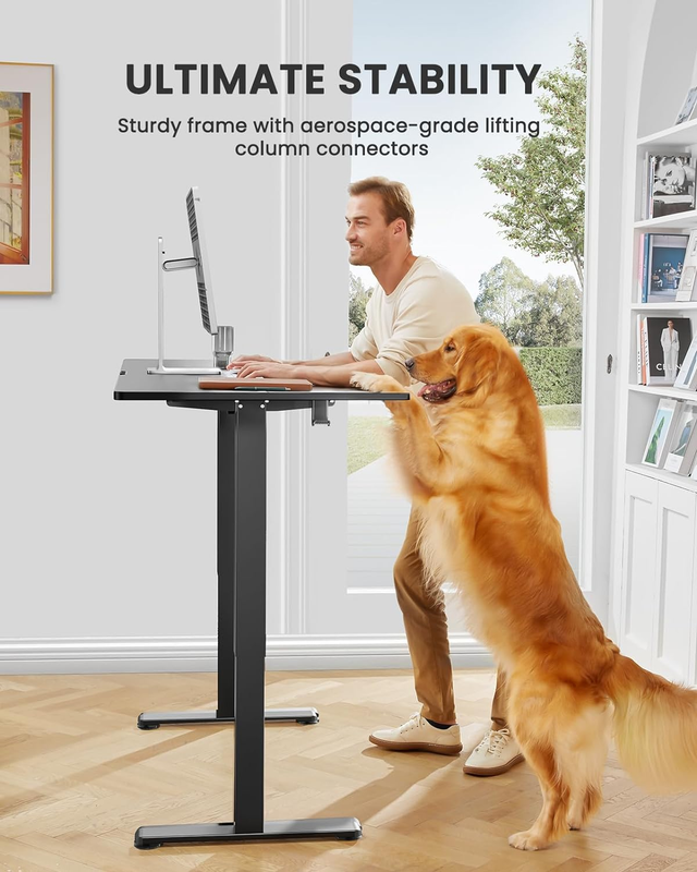 Height Adjustable Electric Standing Desk, 47.2 X 23.6 Inches Sit Stand up Desk, 3