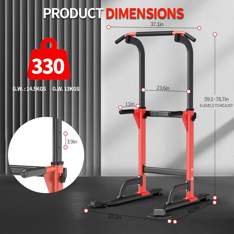 Pull up Dip Station for Home Gym Strength Training Fitness Workout Station Chin 4