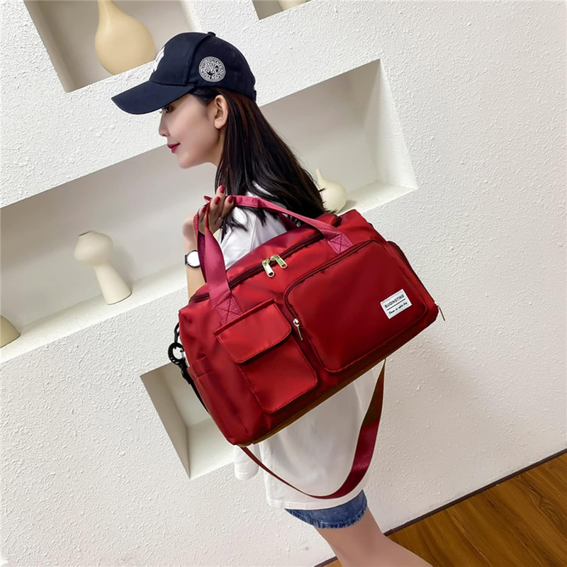 Women Gym Duffle Bag Travel Weekender Carry On w/ Shoe Compartment5