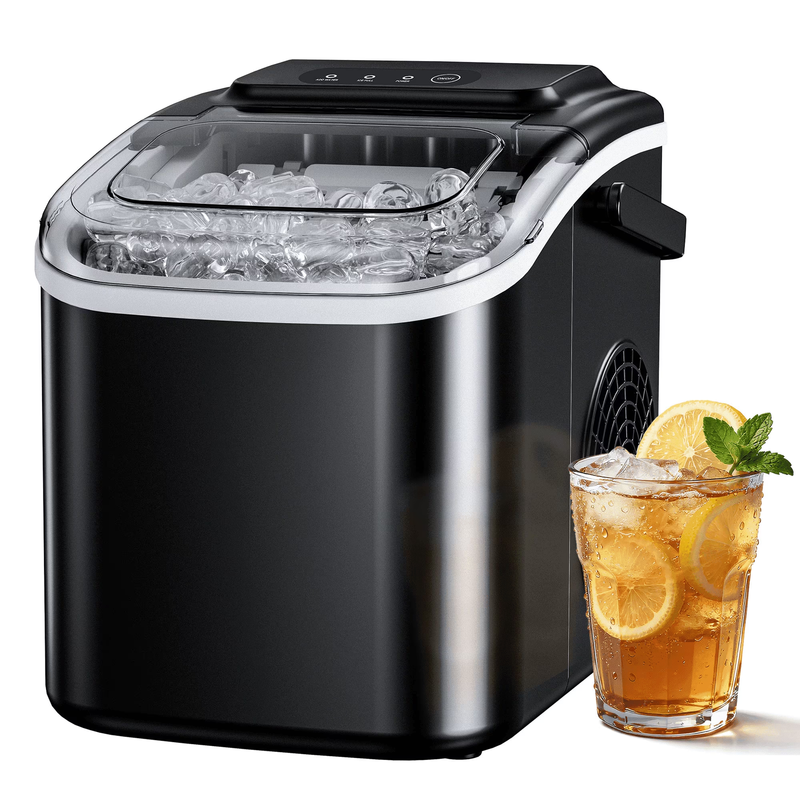 Countertop Ice Maker – 8 Cubes in 6 Mins, 26lbs/Day, Self-Cleaning Ice Machine10