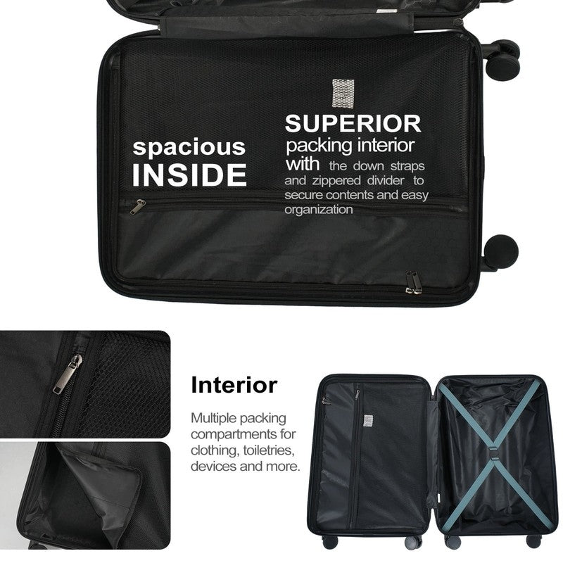 3Pc Hardside Luggage Set TSA Lock Spinner Wheels 20 24 28in Dark Green2