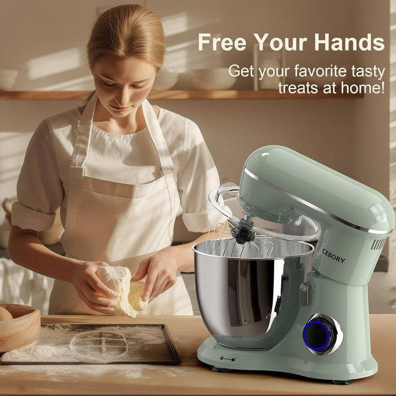 3-in-1 Stand Mixer 6.5QT 660W 10-Speed w/ Dough Hook Whisk Beater5