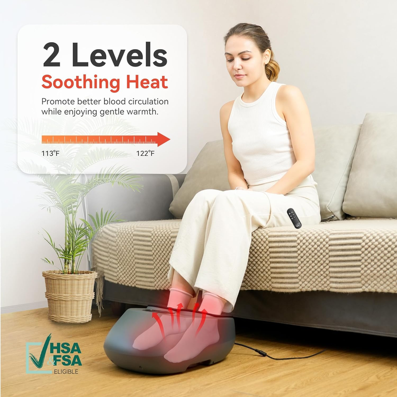 Shiatsu Foot Massager w/ Heat Remote Kneading Compression Size 133