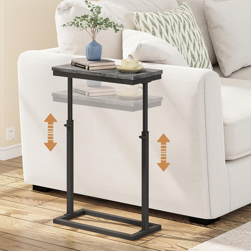 Grey End Table Side Table Tall Sofa Couch Table Living Room Bedroom0