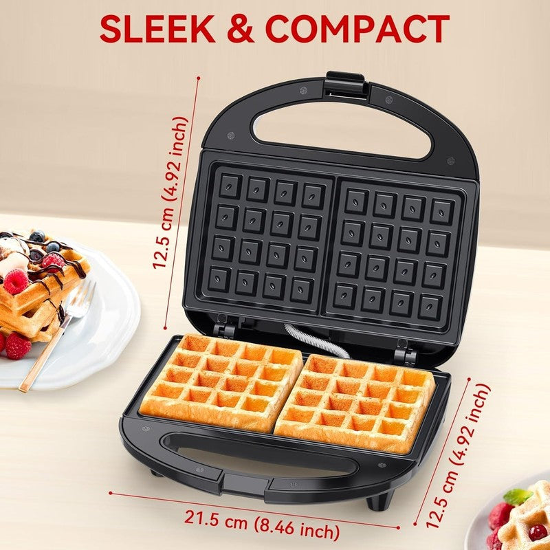 2 Slice Waffle Maker Nonstick Belgian Waffle Iron 750W Breakfast Snack PFOA Free4