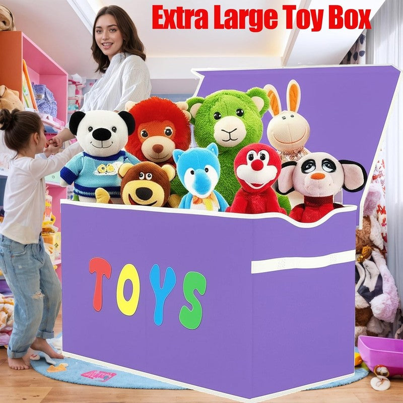Toy Box Chest Collapsible Kids Storage Bins Extra Large Organizer Purple6