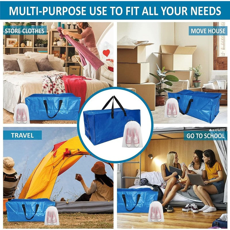 4 Packs Heavy Duty Extra Large Moving Bags with Backpack Straps & 6 Packs Shoe B5