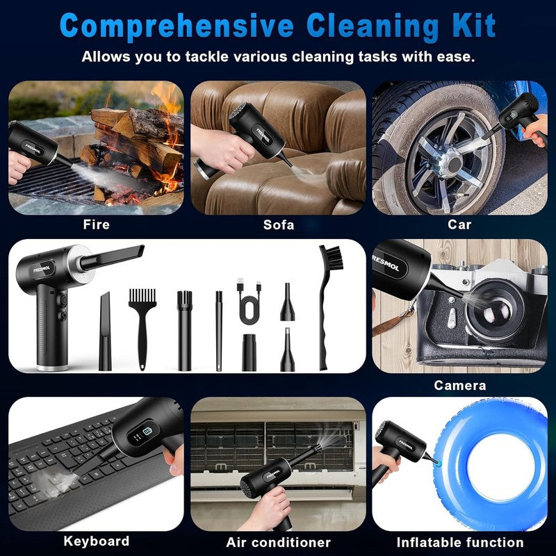 Compressed Air Duster-3 Gear Adjustable 100000RPM Electric Air Duster with LED L5