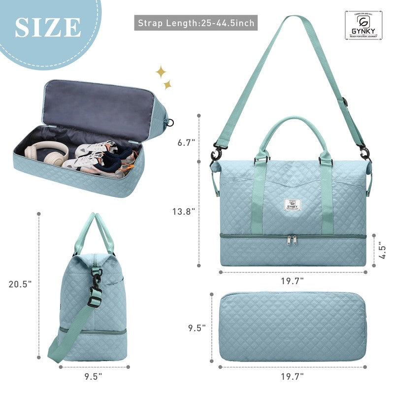 Travel Duffle Bag Weekender Bags for Women with Shoe Compartment Carry on Overni6