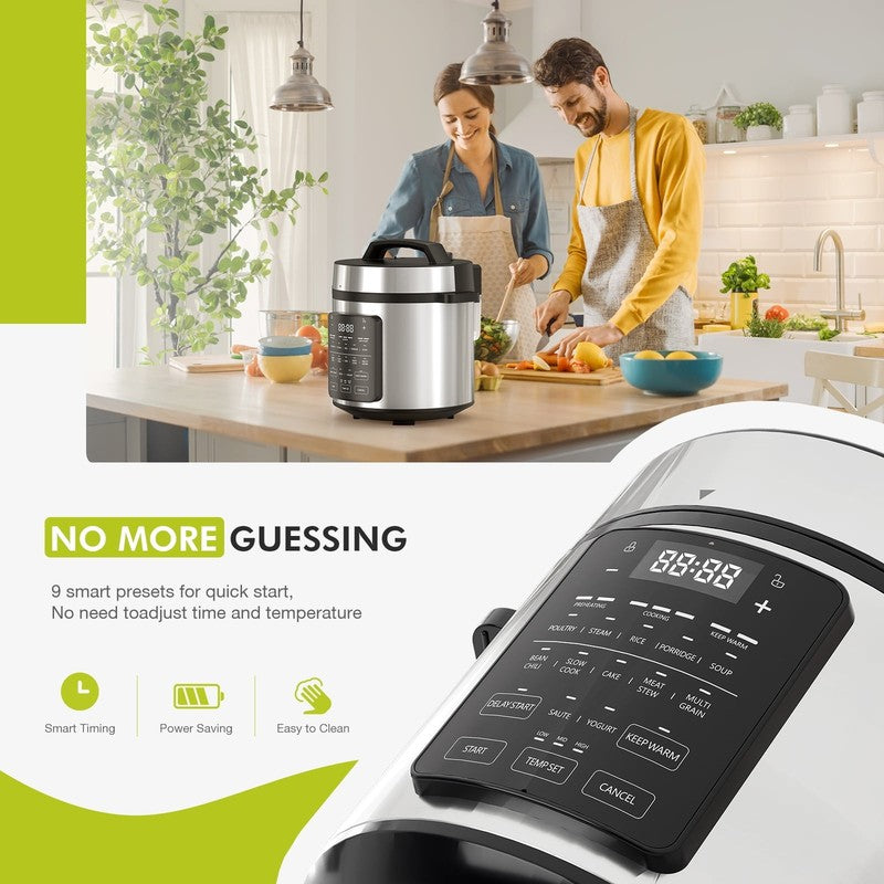 6Qt Electric Pressure Cooker Multi-Use Stainless Steel Instant Cooker4