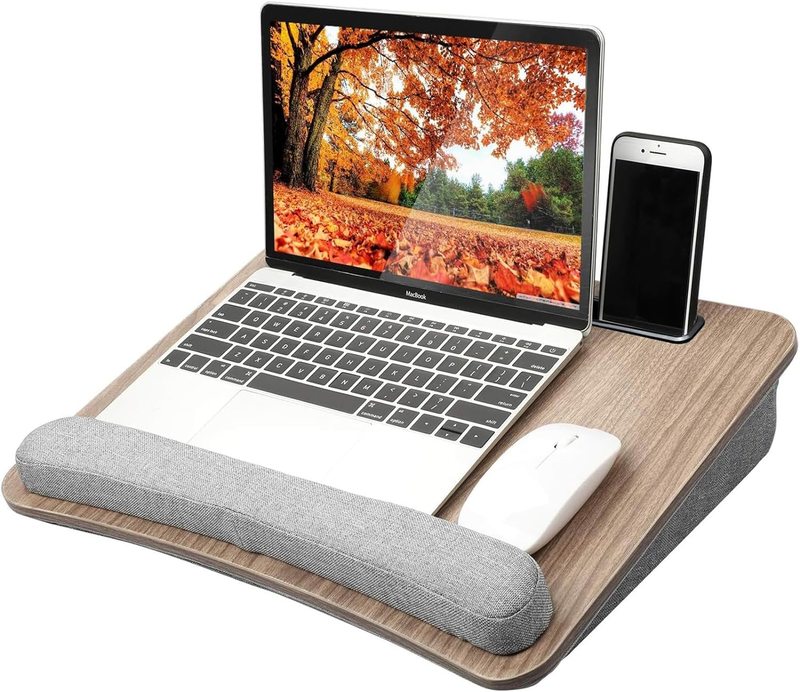 Portable Lap Laptop Desk with Pillow Cushion, Fits up to 15.6 Inch Laptop, with 8
