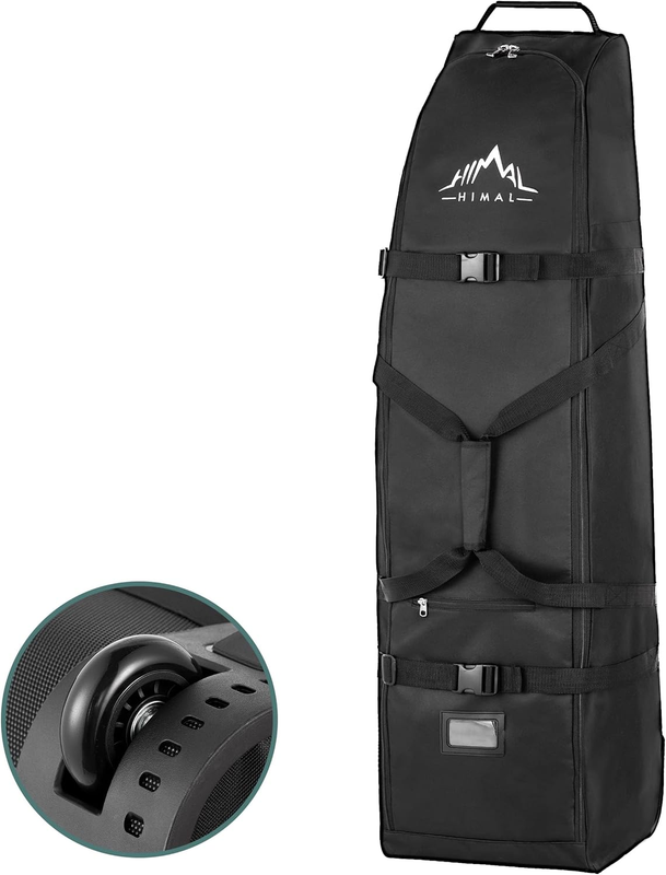 Soft Sided Golf Travel Bag w Wheels Heavy Duty 600D Polyester Universal Size8