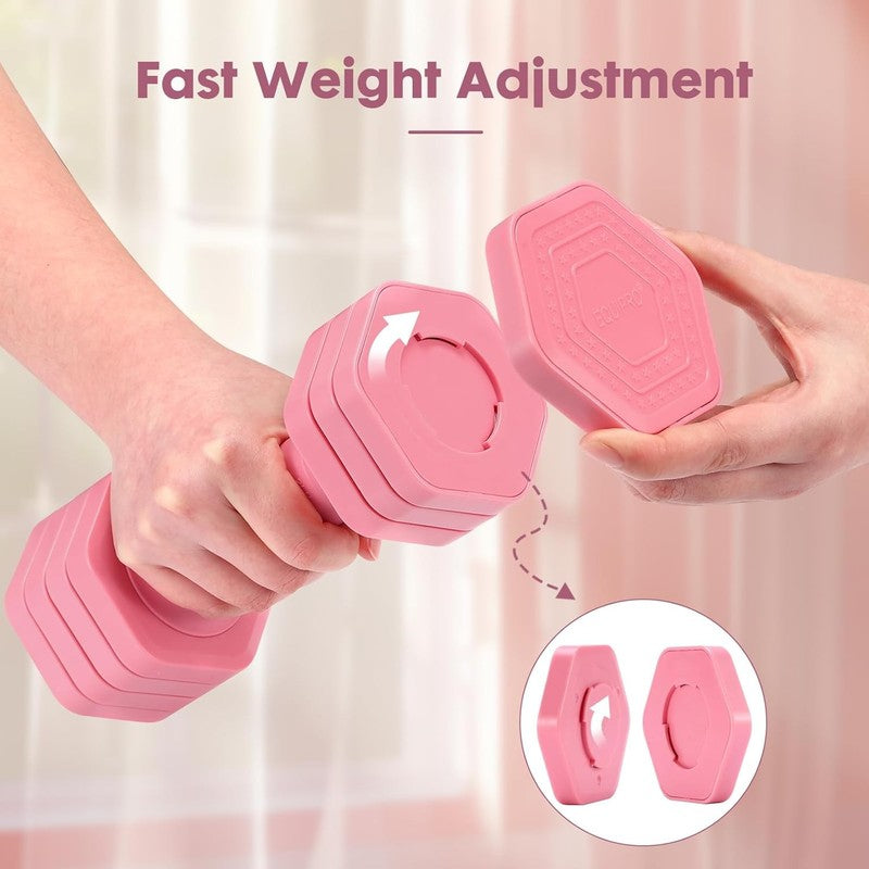 4-in-1 Adjustable Dumbbells 2-5lb TPU Handle Home Gym Weights Women Pink5