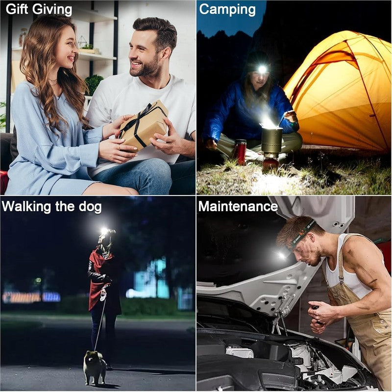 2000 Lumen Rechargeable LED Headlamp 3-Pack, Waterproof & Motion Sensor5