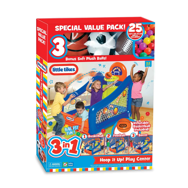 Hoop It Up! 3 in 1 Play Center Sports 25 Ball Pack Indoor Outdoor 3 6 Years1
