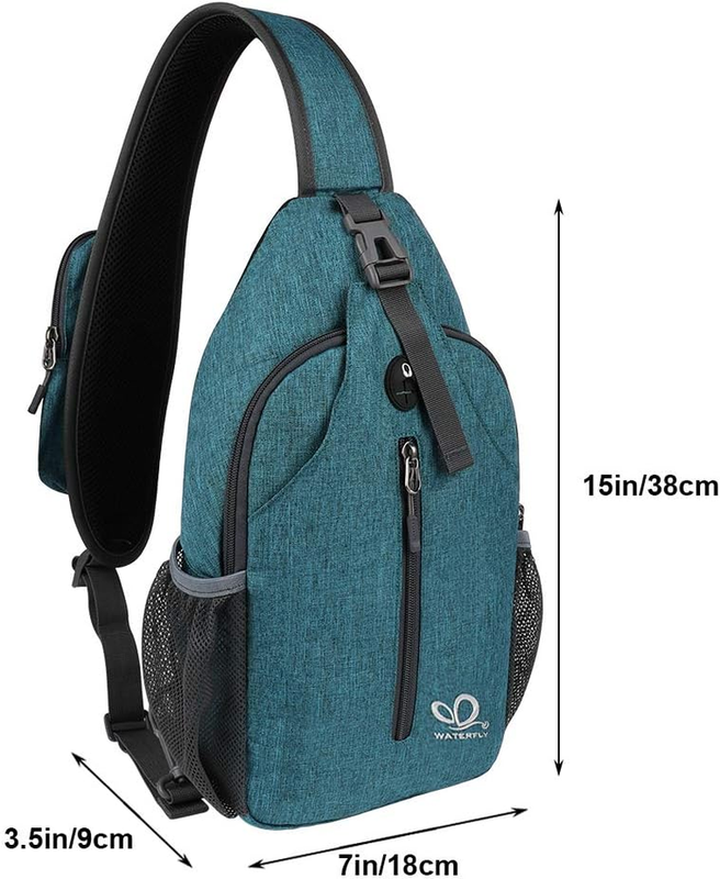Teal Blue Sling Bag Crossbody Backpack Travel Hiking Daypack1