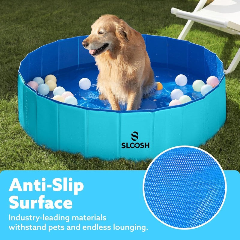 Foldable Dog Kiddie Pool - Portable Hard Plastic Doggie Swimming Pool, Anti-Slip3