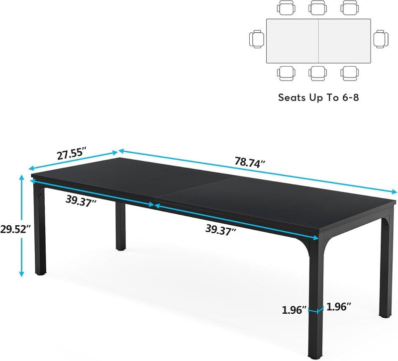 78.7'' Extra Long 2 Person Computer Desk Double Workstation Home Office1