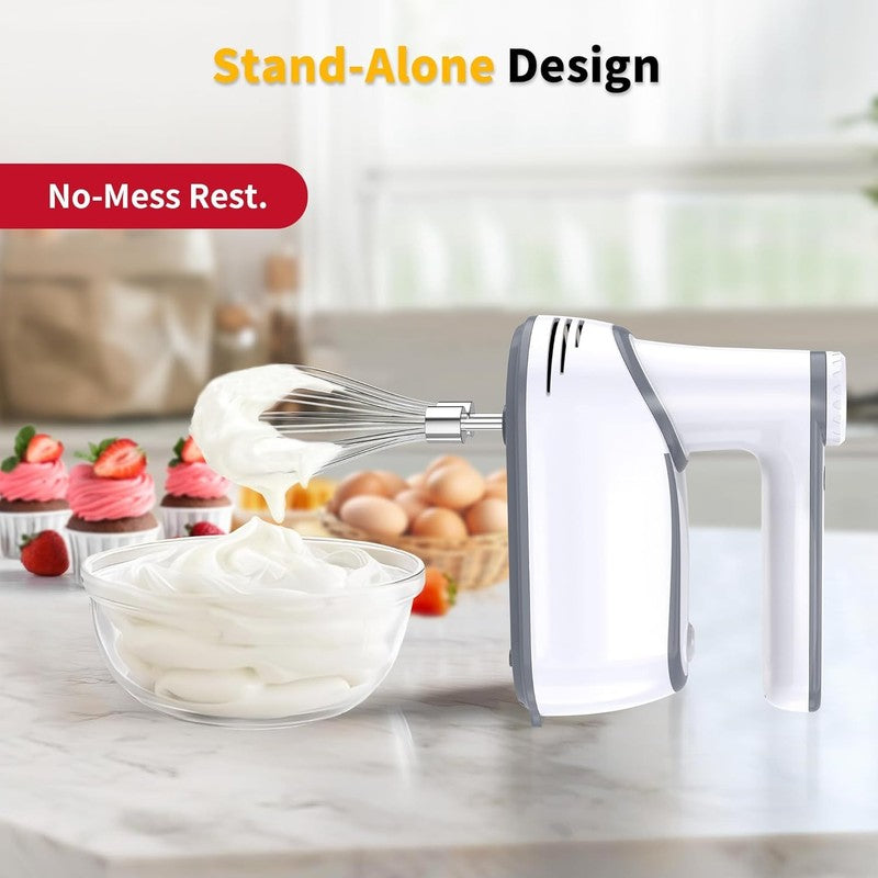 Cordless Hand Mixer, 12 Speed Rechargeable Electric Handheld Mixer with 6 X 304 5