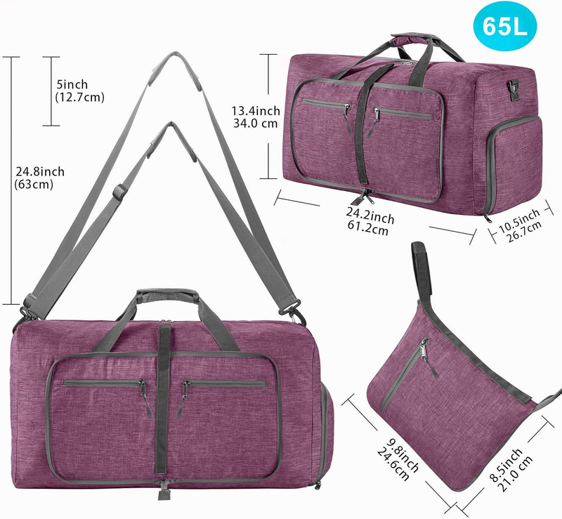 65L 85L 115L Foldable Travel Duffle Bag Water Resistant Weekender Overnight1