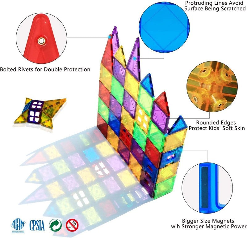 Magnetic Tiles Toys for Kids Preschool Learning, Magnetic Blocks Sensory Montess5