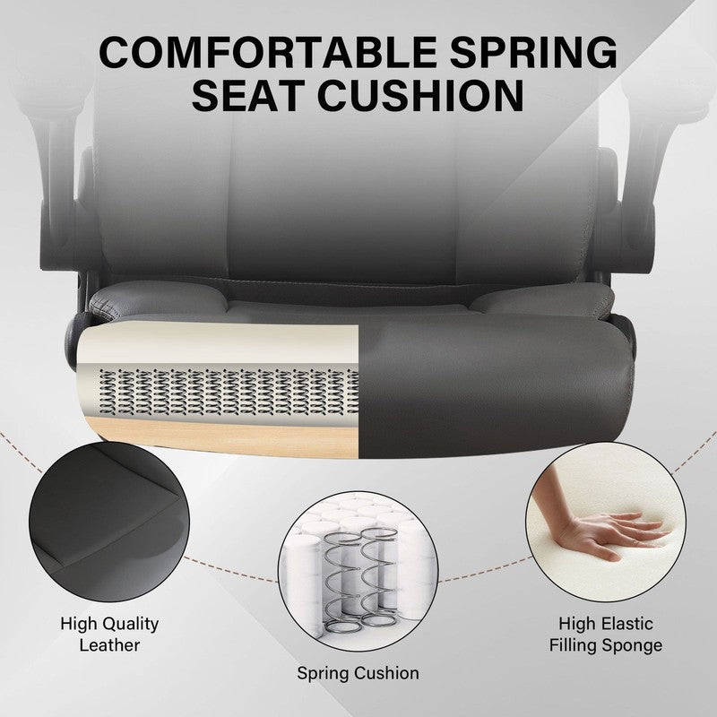 Leather Office Chair, Big and Tall Office Chair 400LBS Wide Seat Ergonomic Compu6