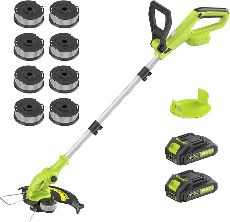 Electric String Trimmer Cordless with 2X2.0Ah Battery, 20V Battery Powered 12 In7
