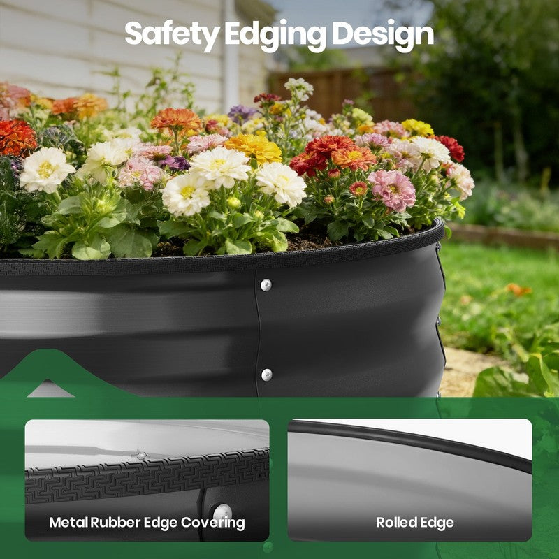 Raised Garden Bed Outdoor, 2Pcs 2X2X1Ft Metal Raised Beds Kit for Backyard, roun4