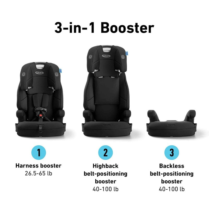 Tranzitions 3-In-1 Harness Booster Car Seat, Proof, Black1