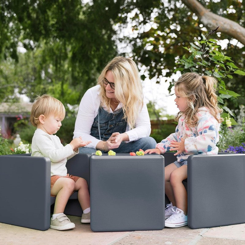 Tri Me 3 In 1 Cube Chair, Kids Furniture, Dark Grey9