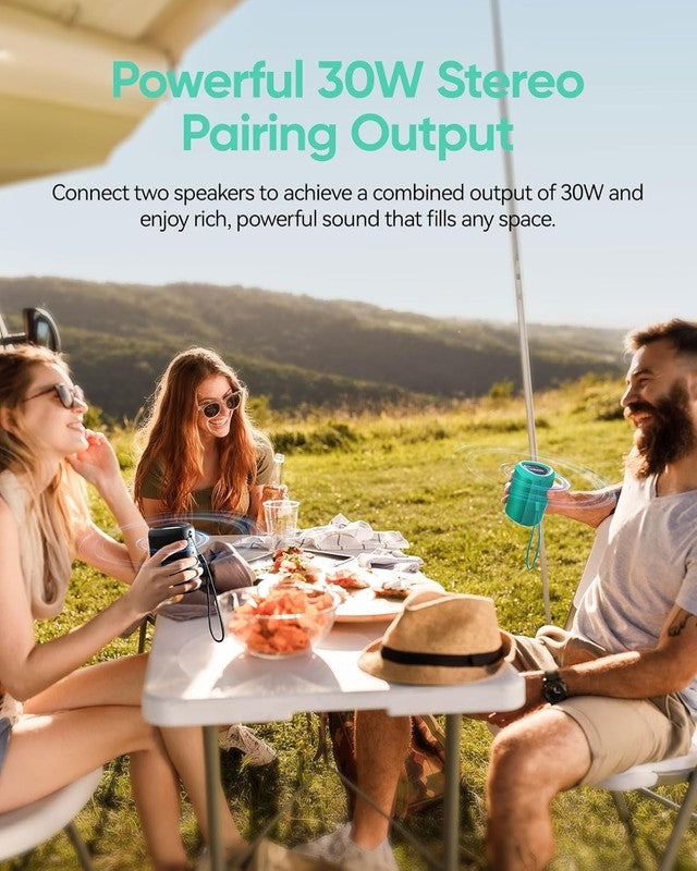 Portable Bluetooth Speaker with Lights, IPX5, Clear Sound, All Day Play, TWS5