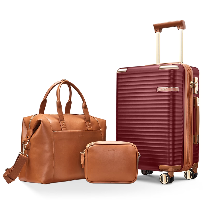 3-Piece Carry-On Luggage Set with Swivel TSA Lock and Leather Carry Bag8