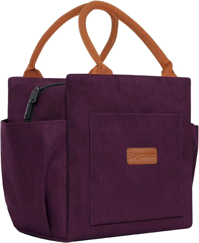 Insulated Lunch Bag Women Men Leakproof Large Cooler Tote w Bottle Holder Purple0