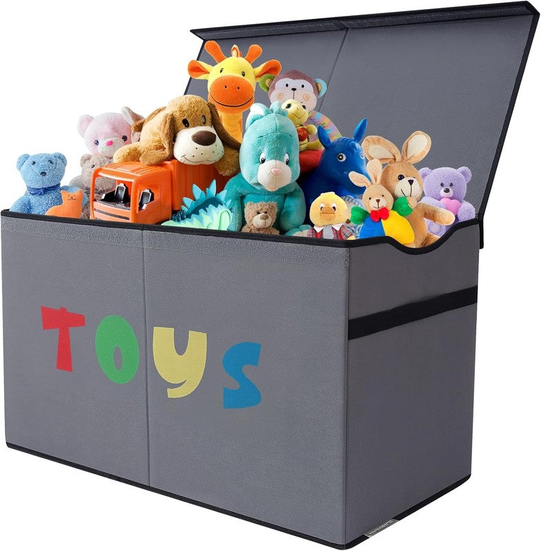 Toy Box Chest Collapsible Kids Storage Bins Organizer Boxes Extra Large Gray7