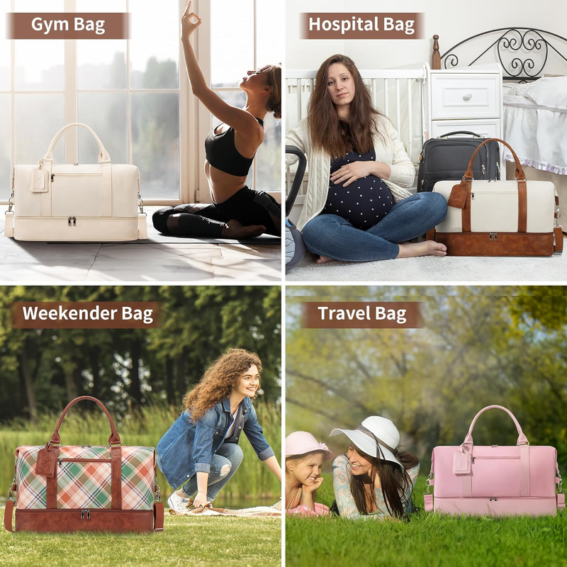 Weekender Bags for Women   21 Inch Large Travel Duffel Bag 2 Piece Set with Shoe3