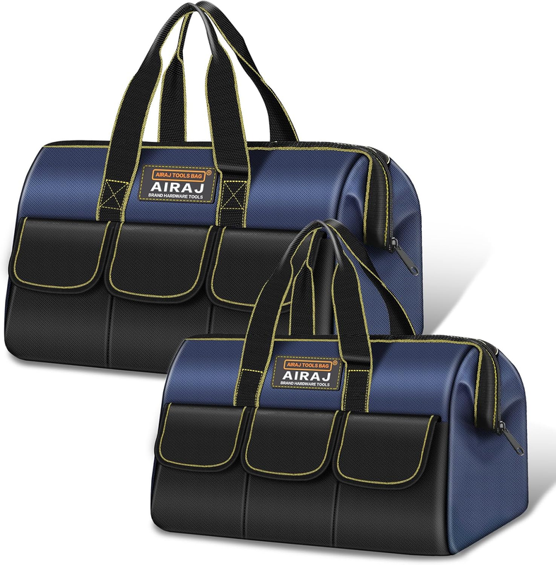 2-Pack Tool Bag Set 18" & 16" Wide Mouth Tote Portable Tool Organizer7