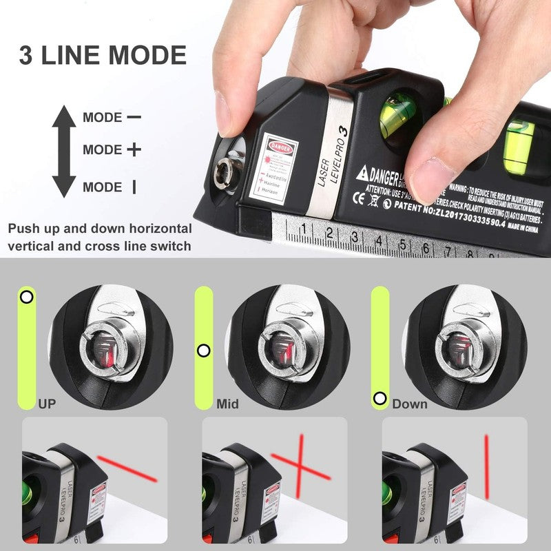 Laser Level Line Tool, Multipurpose Laser Level Kit Standard Cross Line Laser Le1