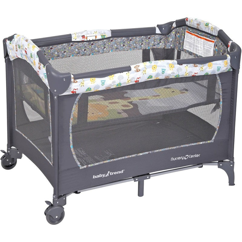 Nursery Center Playard with Toy Mobile, Tanzania Grey2