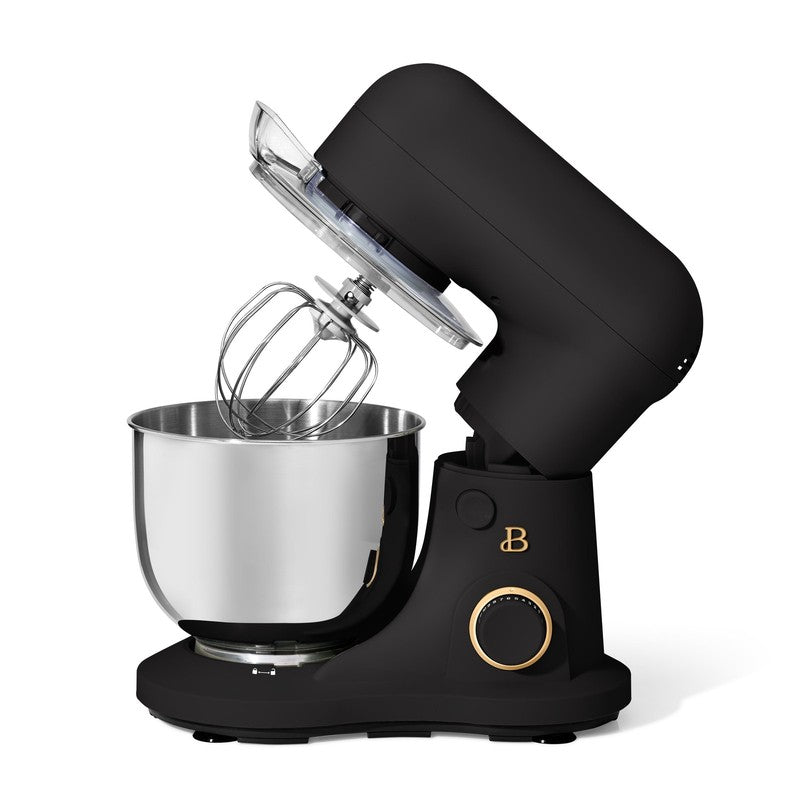3.5 Qt Stand Mixer Black Sesame w/ Flat Beater Dough Hook & Whisk9