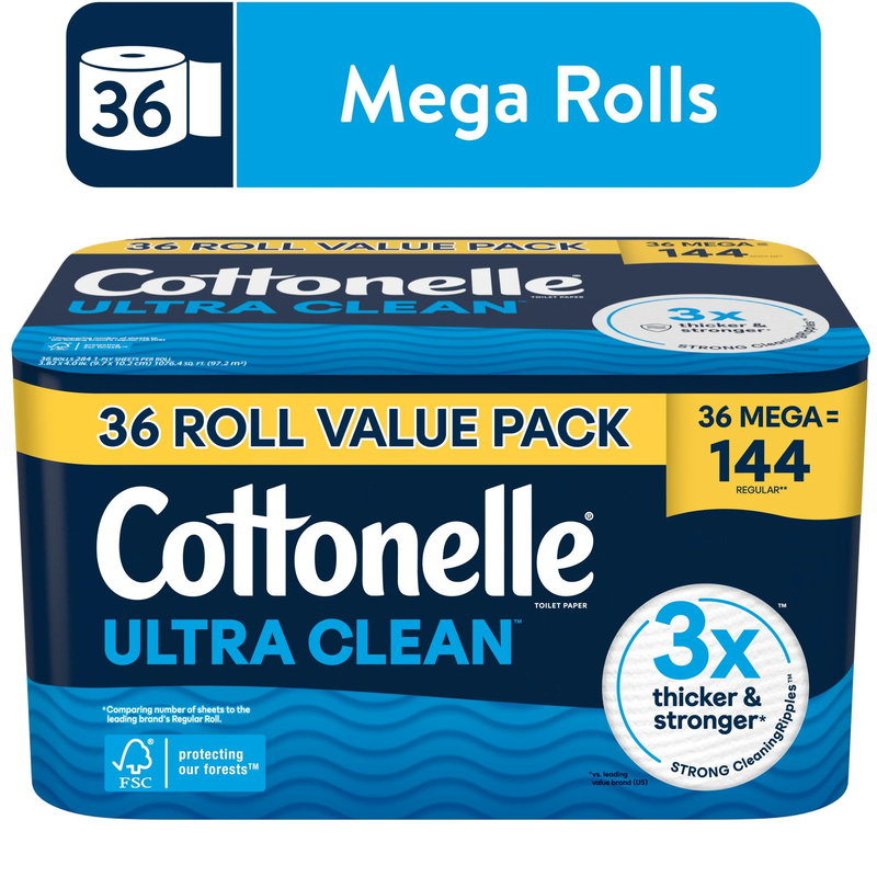 Ultra Clean Toilet Paper, Strong Toilet Tissue, 36 Mega Rolls10